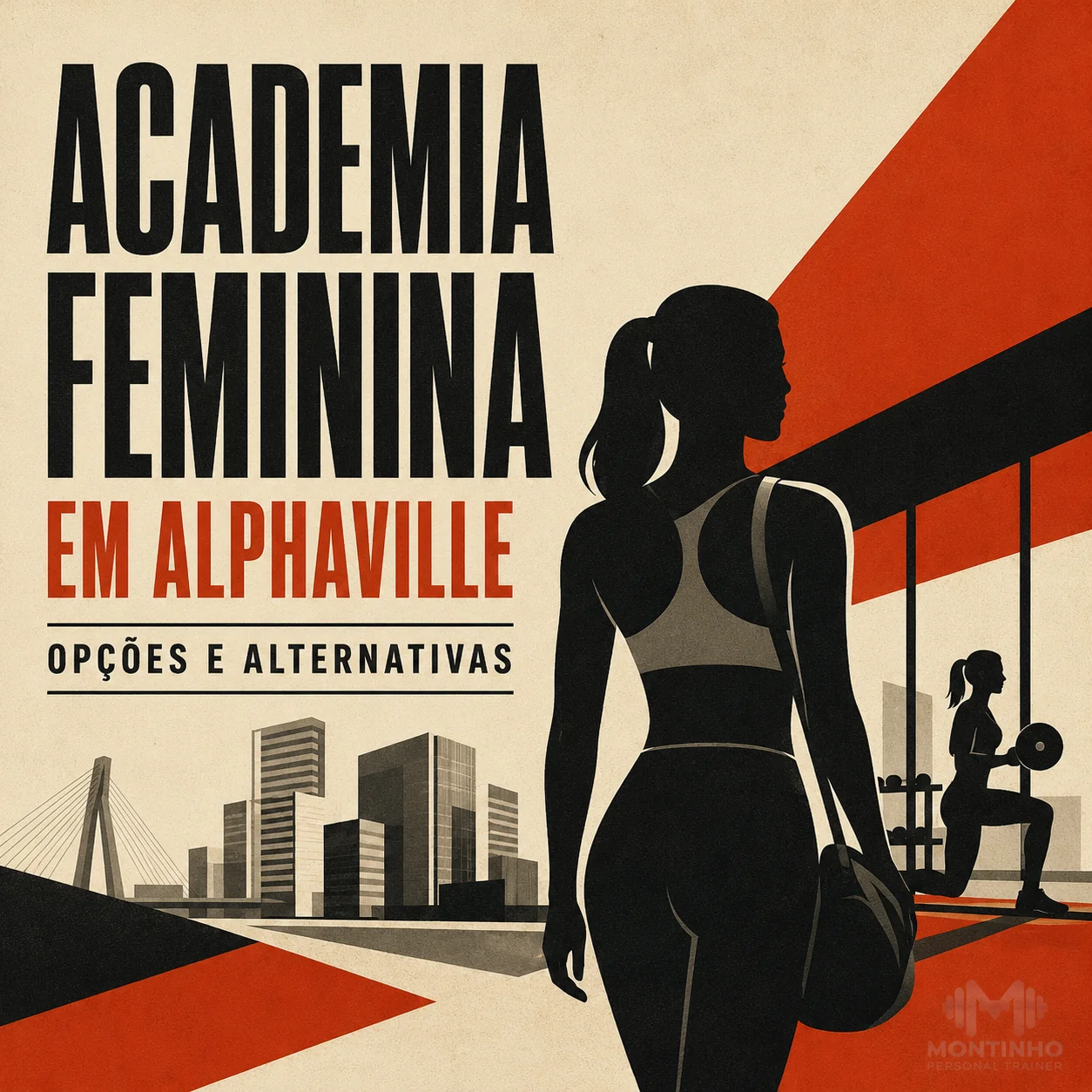 Arte de capa ilustrada do artigo Academia Feminina em Alphaville — Montinho Personal Trainer