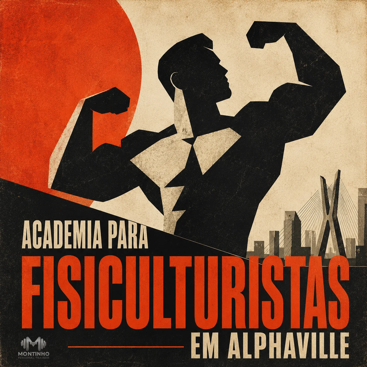 Arte de capa ilustrada do artigo Academia para Fisiculturistas em Alphaville — Montinho Personal Trainer