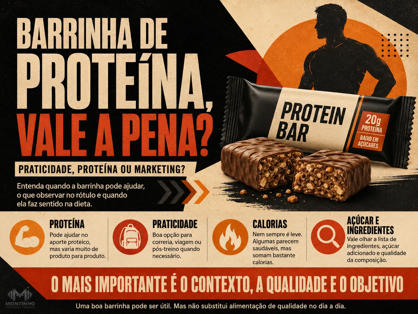 Barrinha de proteína vale a pena? Como ler o rótulo e comparar com alimentos reais
