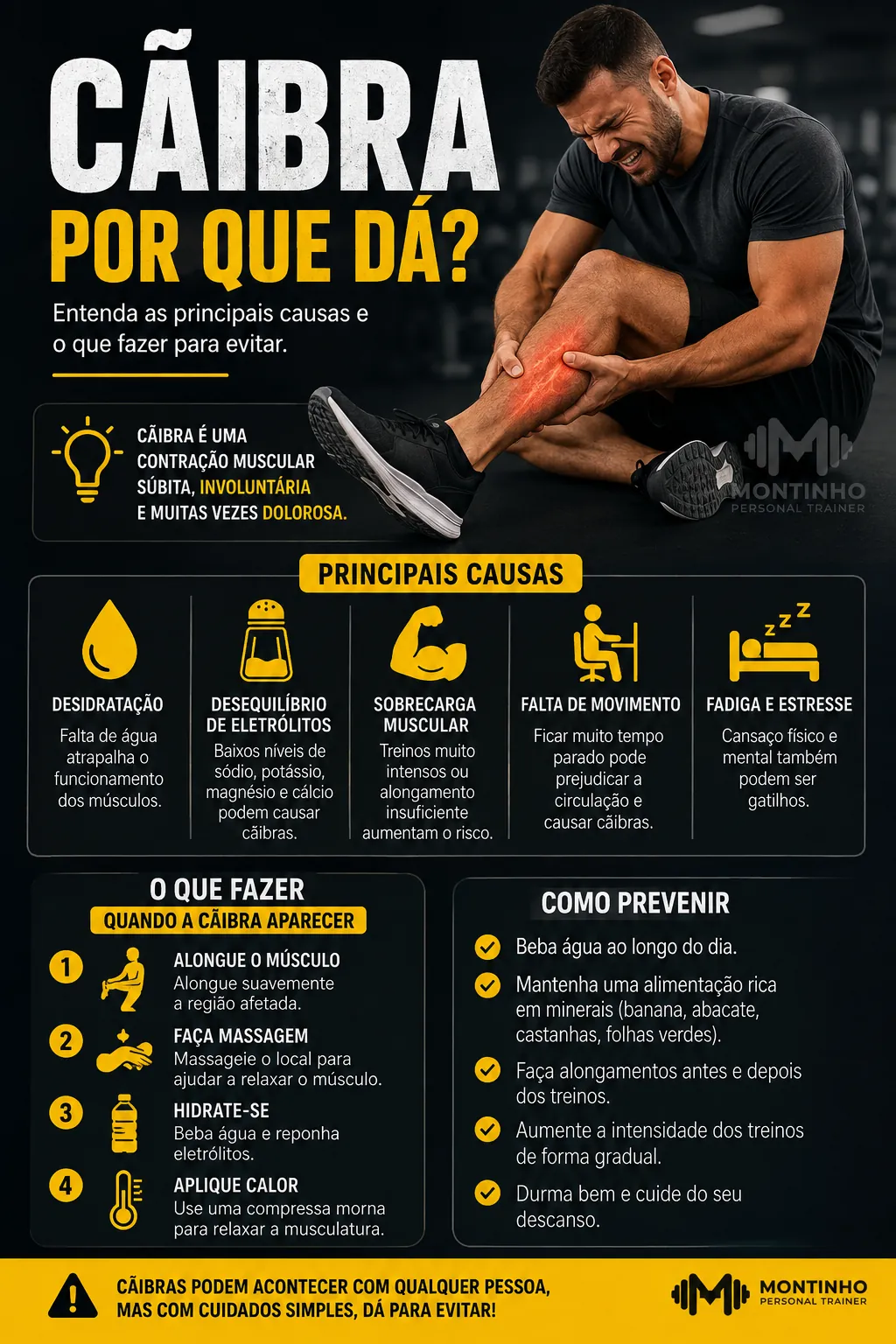 Cãibra: por que dá, o papel da fadiga muscular e como evitar cãibras no treino e à noite