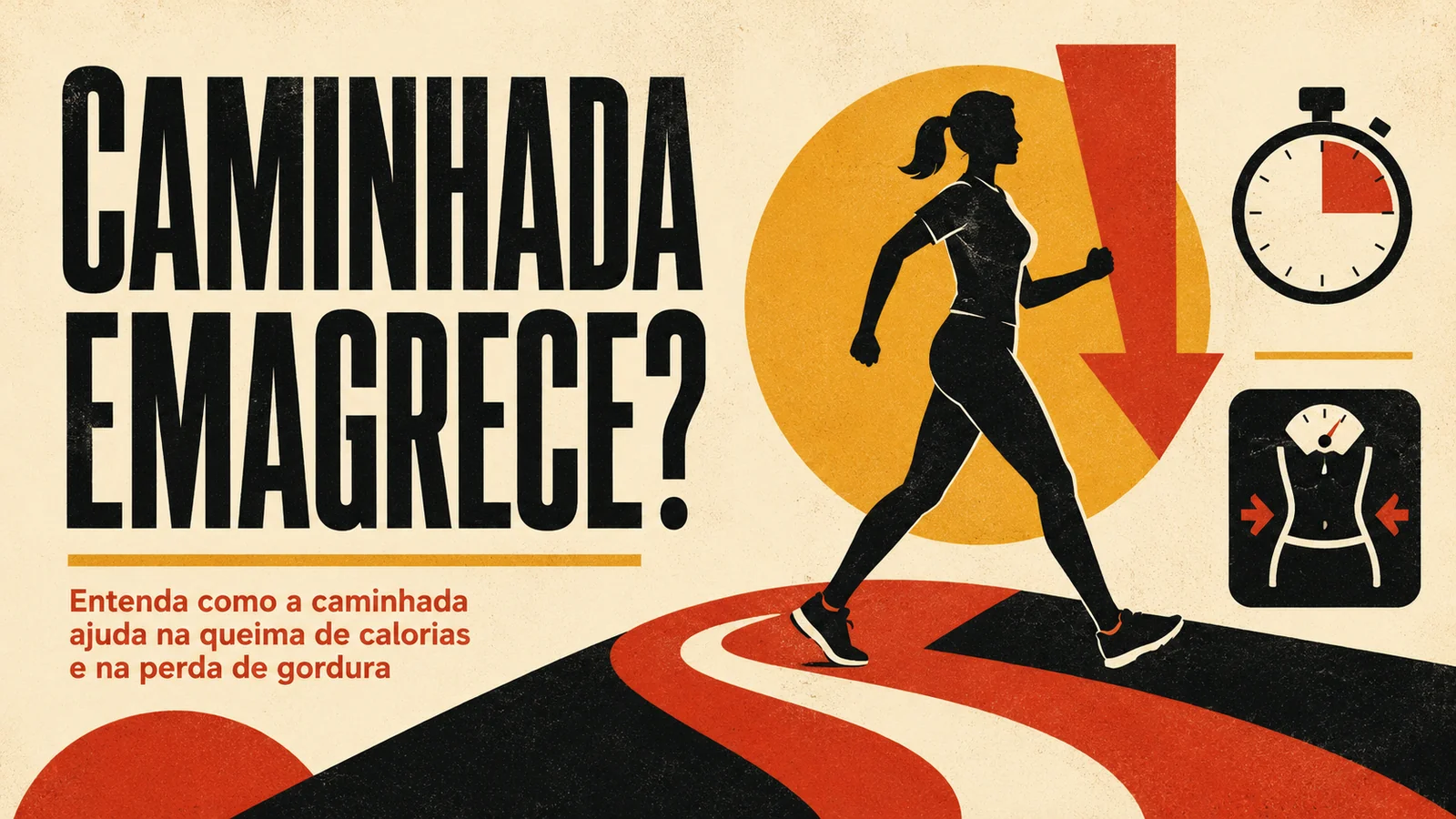 Arte de capa ilustrada com pessoa caminhando em ritmo acelerado ao ar livre