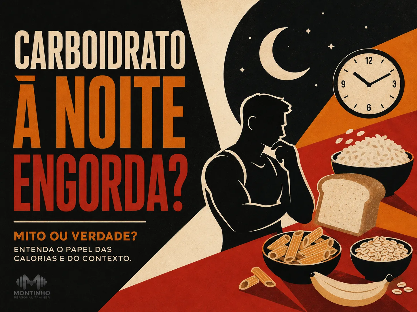 Carboidrato à noite engorda? Não — o total do dia decide; a distribuição é questão de preferência e sono