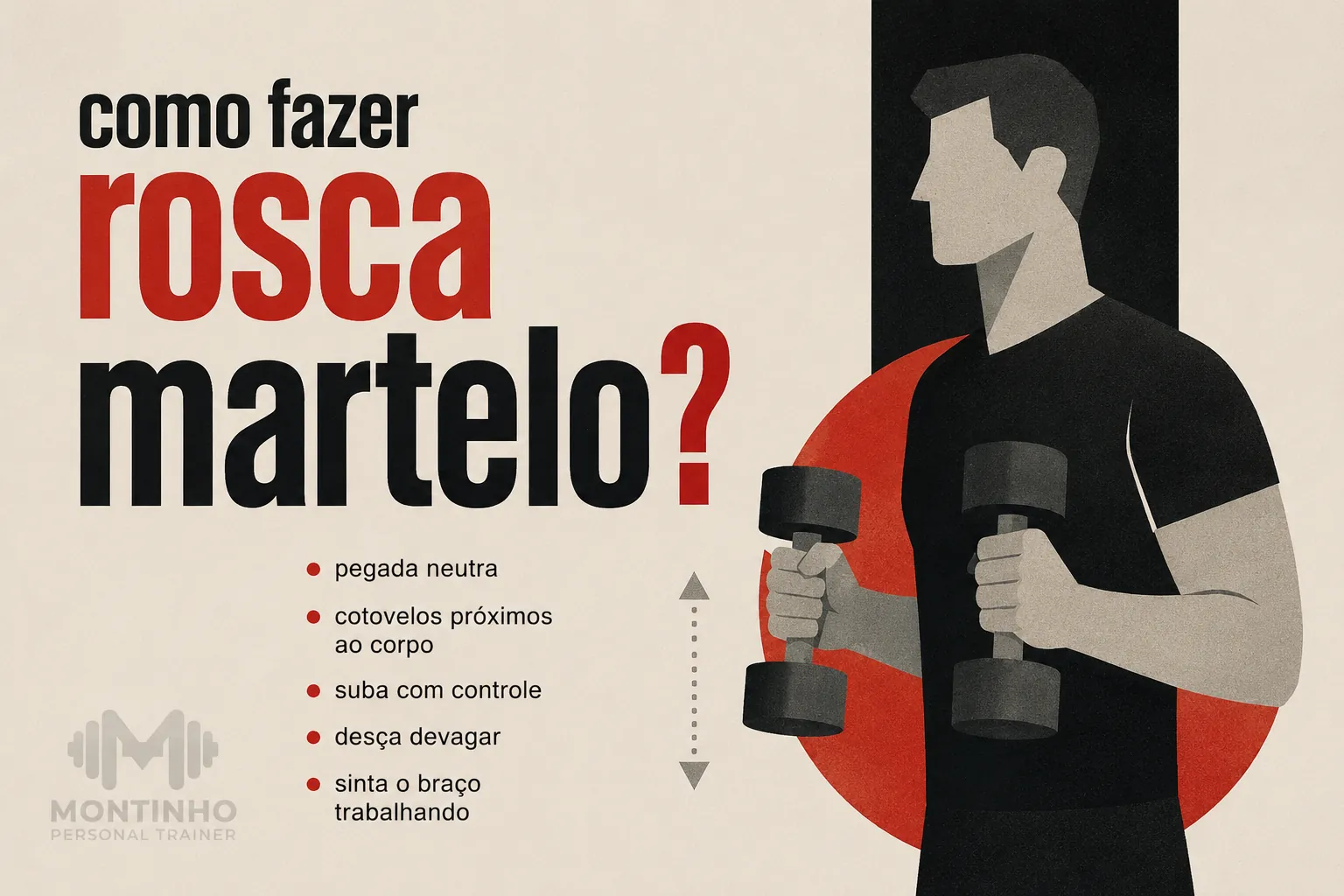 Como fazer rosca martelo: técnica correta para bíceps e braquiorradial com halteres