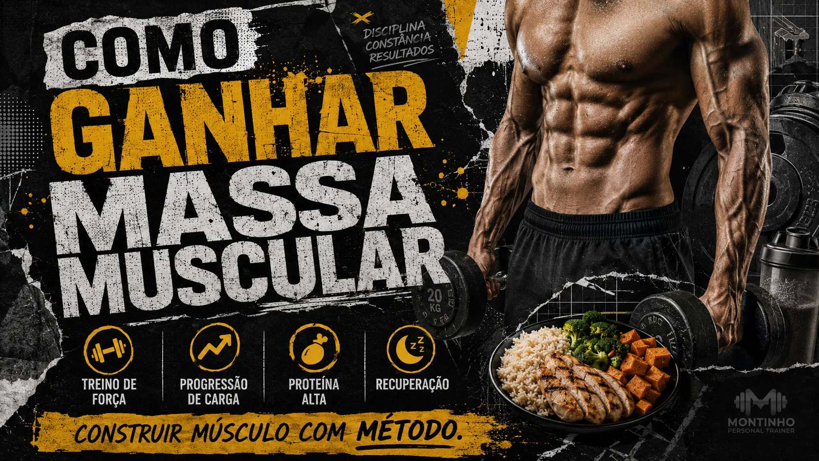 Como ganhar massa muscular sem ganhar muita gordura: superávit moderado e treino de força
