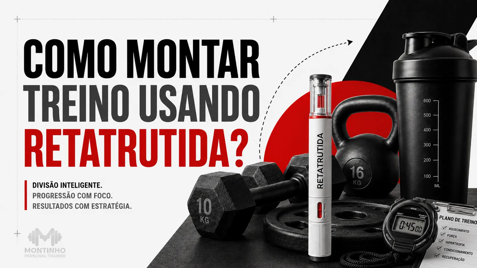 Como montar um treino usando retatrutida: musculação como base, volume adequado ao déficit e recuperação priorizada
