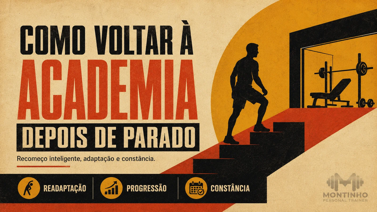 Arte de capa ilustrada sobre retomar os treinos depois de um período parado