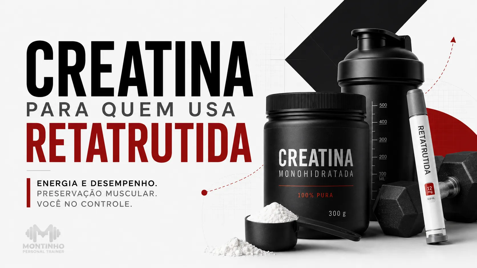 Creatina para quem usa retatrutida: 3 a 5g por dia ajudam a manter força e desempenho durante o emagrecimento acelerado