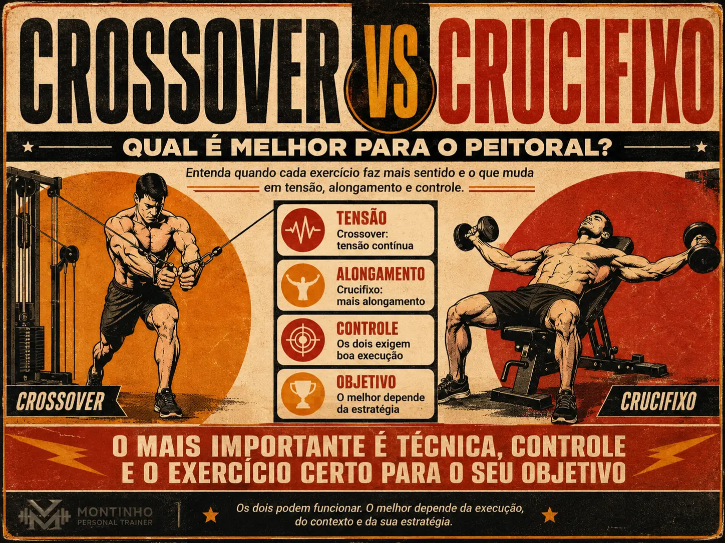 Crossover vs crucifixo: diferenças, vantagens e qual escolher para o treino de peito