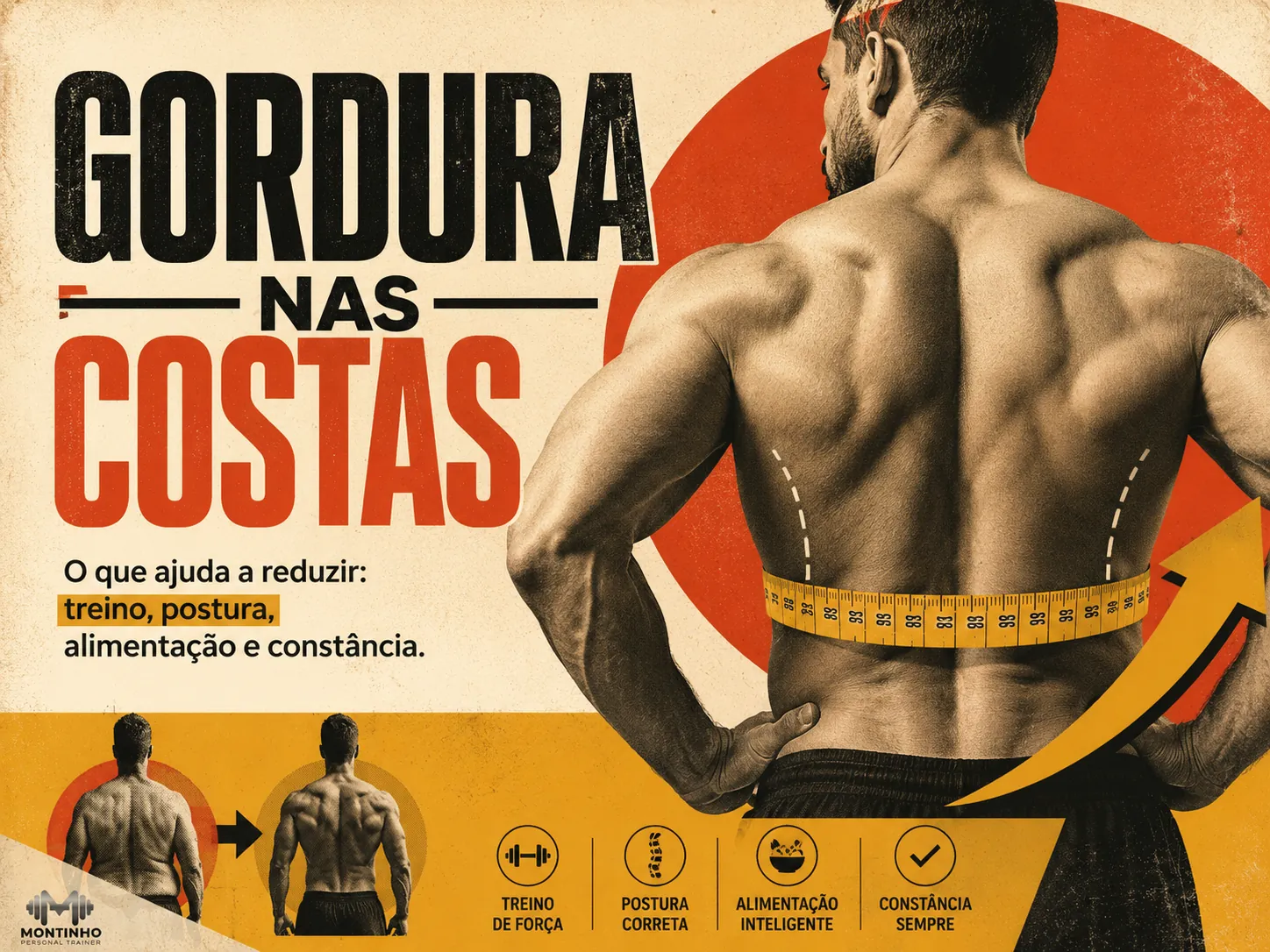 Gordura nas costas: como perder com déficit calórico e treino de costas para preencher a região