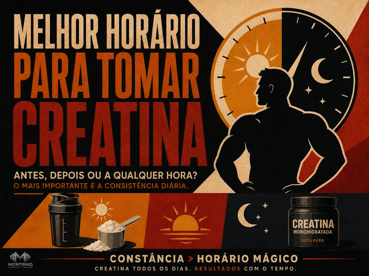 Melhor horário para tomar creatina: antes, depois ou tanto faz — a consistência diária importa mais que o timing