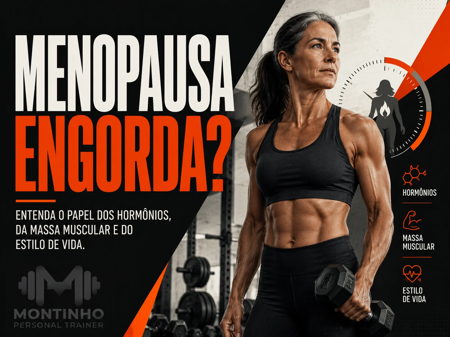 Menopausa engorda? A queda hormonal muda a distribuição de gordura e massa magra, mas engordar não é inevitável — treino de força, proteína e sono fazem a diferença