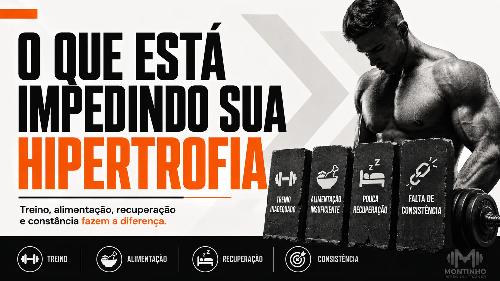 O que está impedindo sua hipertrofia: volume errado, falta de progressão, sono ruim, proteína baixa e inconsistência