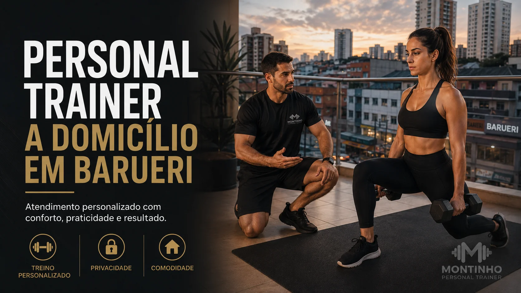 Personal trainer a domicílio em Barueri: treino personalizado na sua casa, com equipamentos adaptados e sem deslocamento