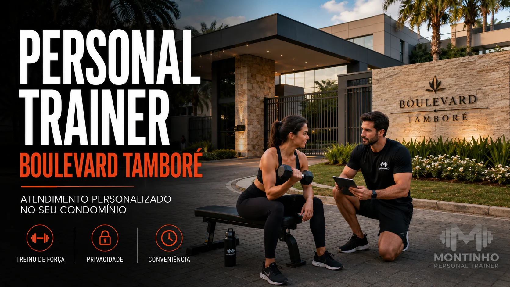 Personal trainer no Condomínio Boulevard Tamboré, região de Alphaville: atendimento personalizado, discreto e com horários flexíveis, no conforto do seu condomínio