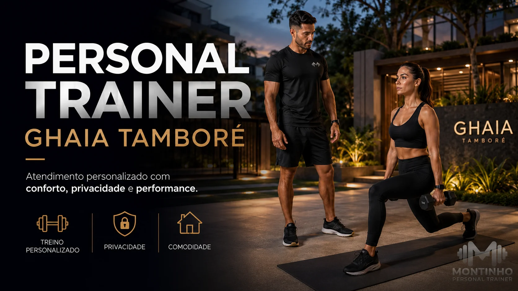 Personal trainer no Condomínio Ghaia Tamboré, região de Alphaville: atendimento personalizado, discreto e com horários flexíveis, no conforto do seu condomínio