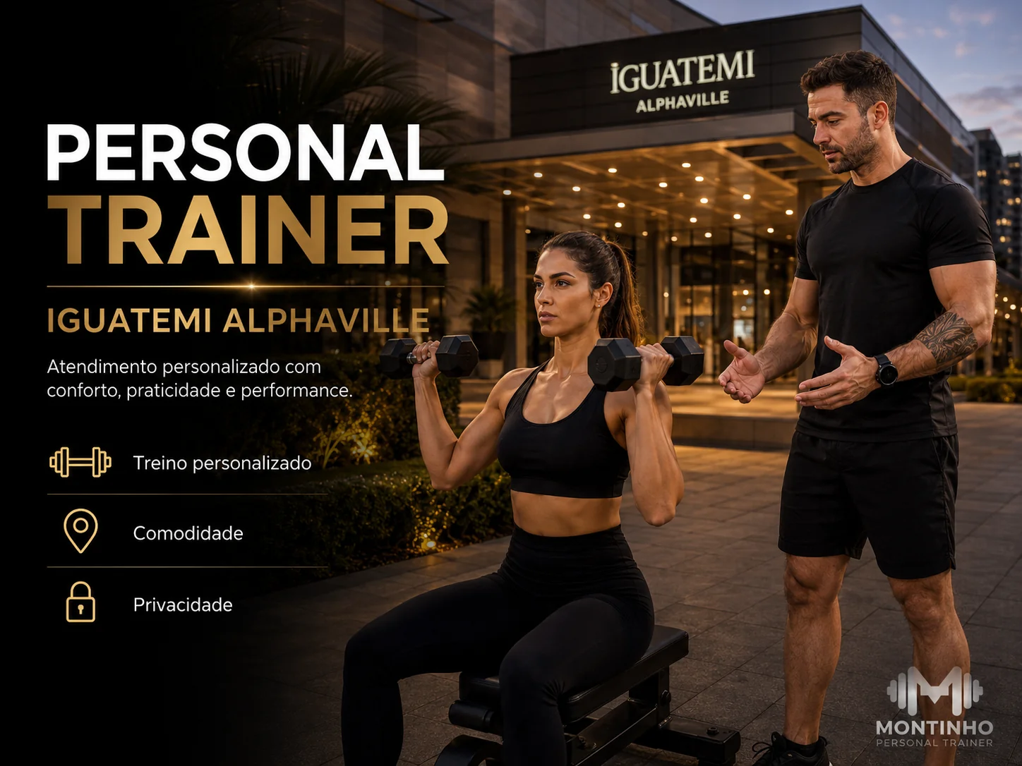 Personal trainer perto do Shopping Iguatemi Alphaville: atendimento personalizado em academias, condomínios e residências da região