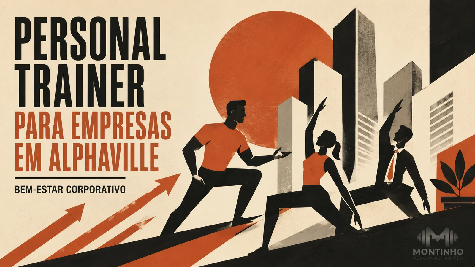 Arte de capa ilustrada do artigo Personal Trainer para Empresas em Alphaville — Montinho Personal Trainer