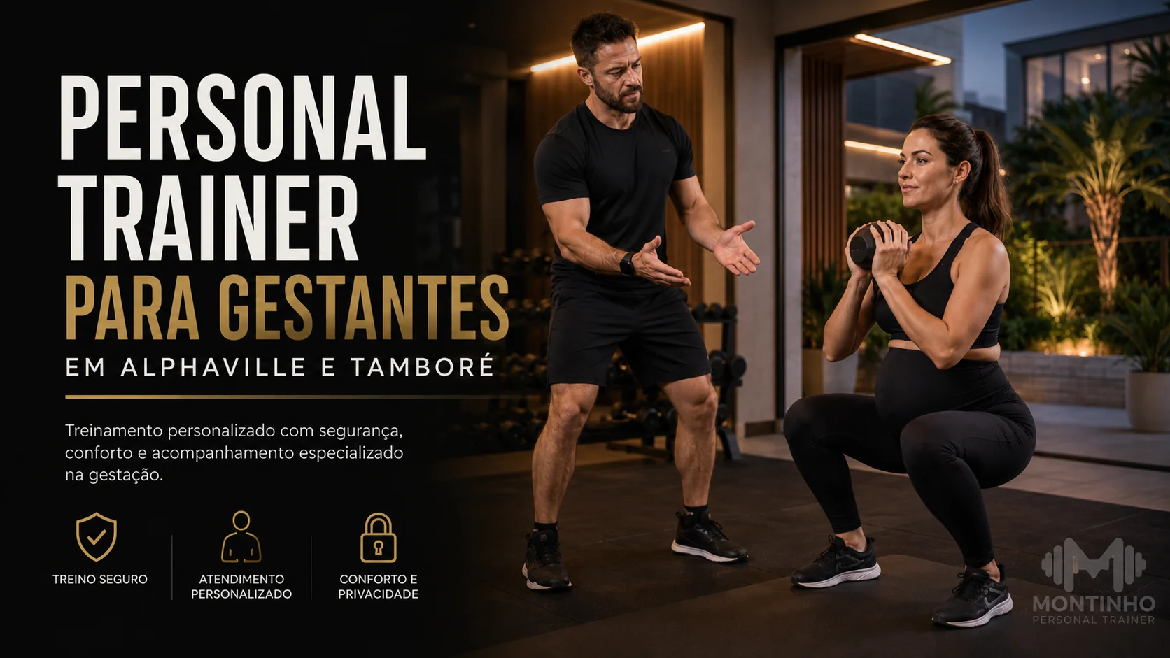 Personal trainer para gestantes em Alphaville e Tamboré: treino seguro e adaptado a cada fase da gravidez, com acompanhamento próximo