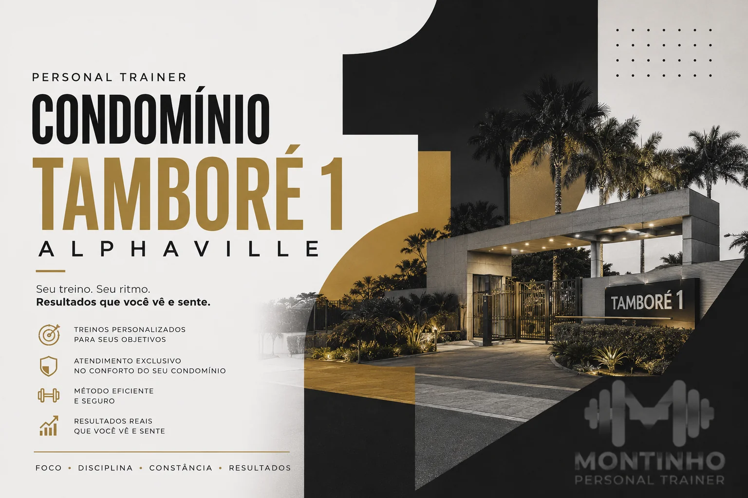 Personal trainer no Condomínio Tamboré 1: atendimento personalizado, discreto e com horários flexíveis, no conforto do seu condomínio em Alphaville
