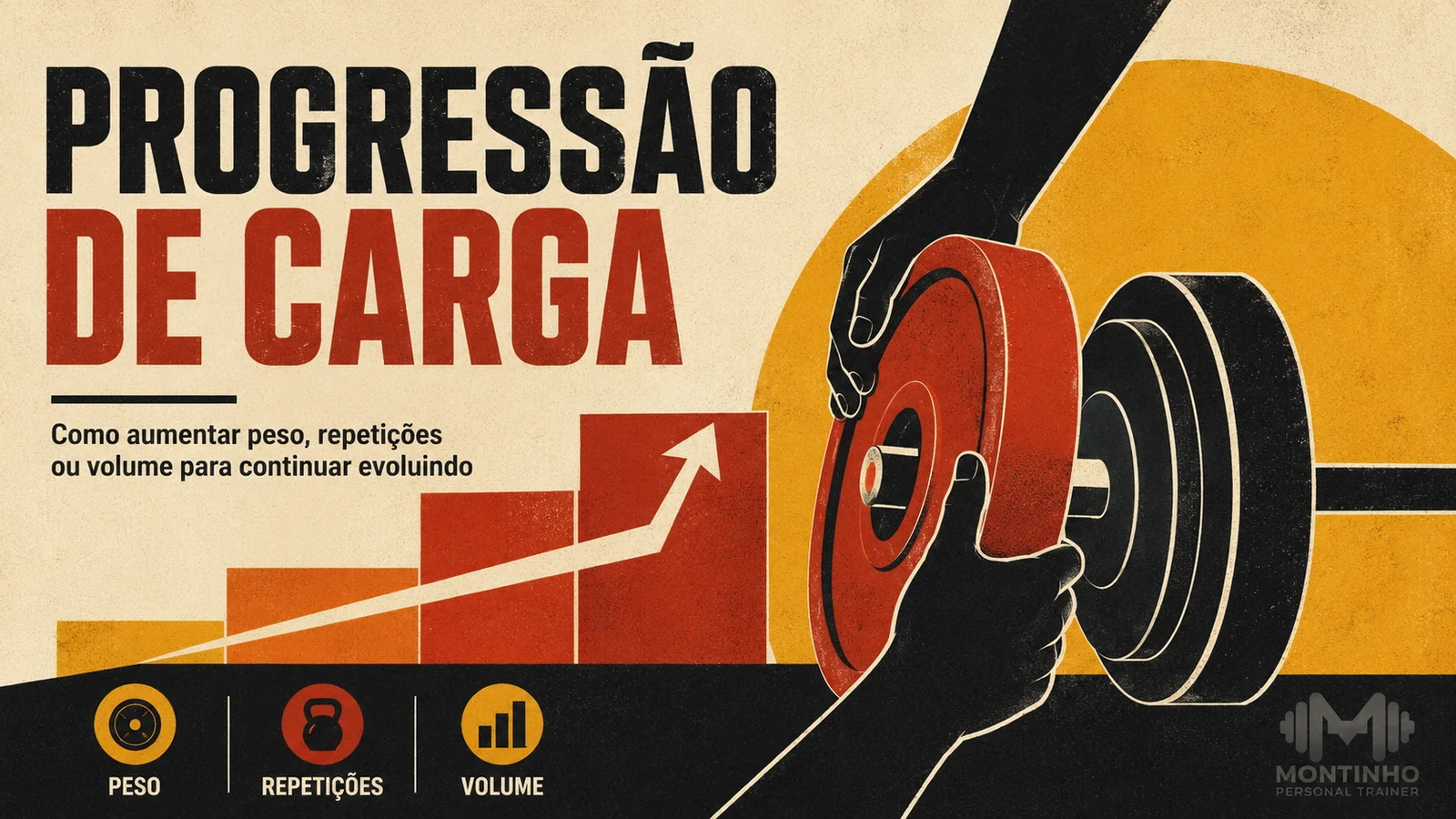 Arte de capa ilustrada sobre progressão de carga ao longo das semanas de treino