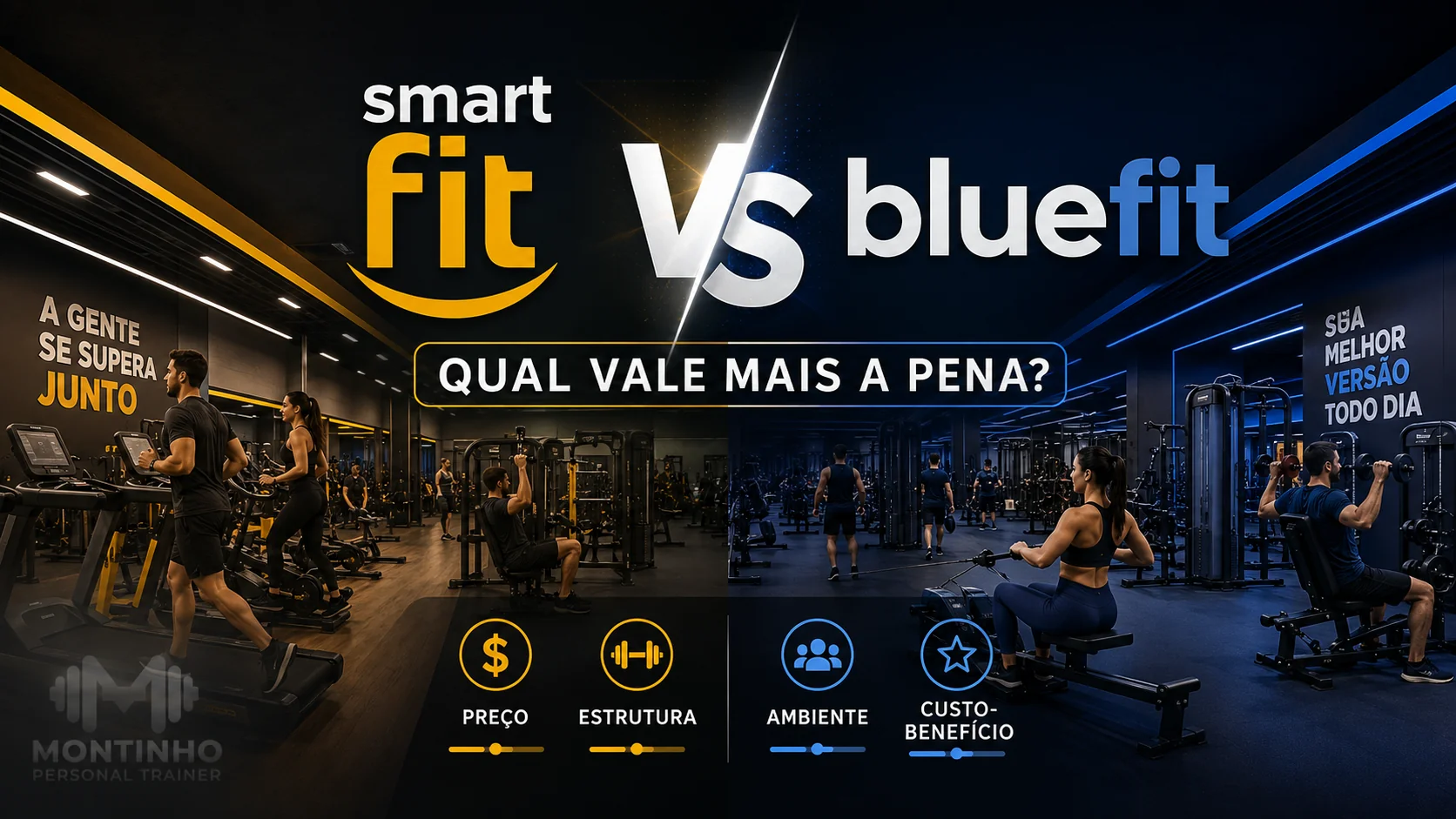 Smart Fit vs Bluefit: qual vale mais a pena — comparativo de estrutura, preço e lotação