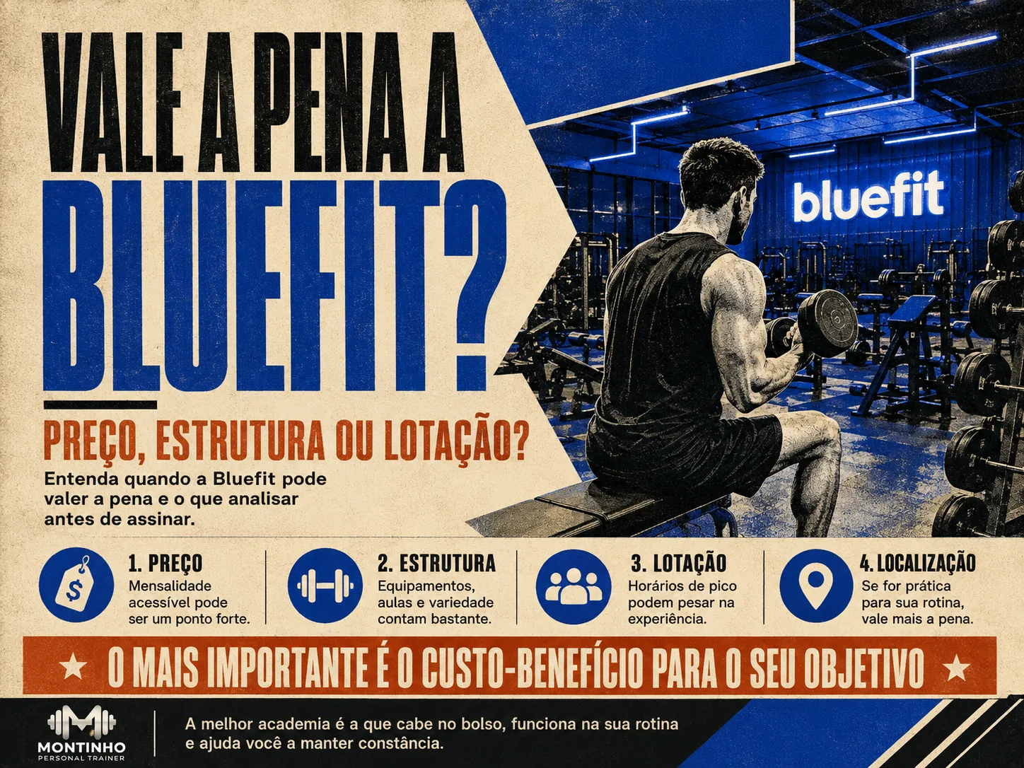 Vale a pena a Bluefit: análise honesta da academia, estrutura, preço e para quem serve